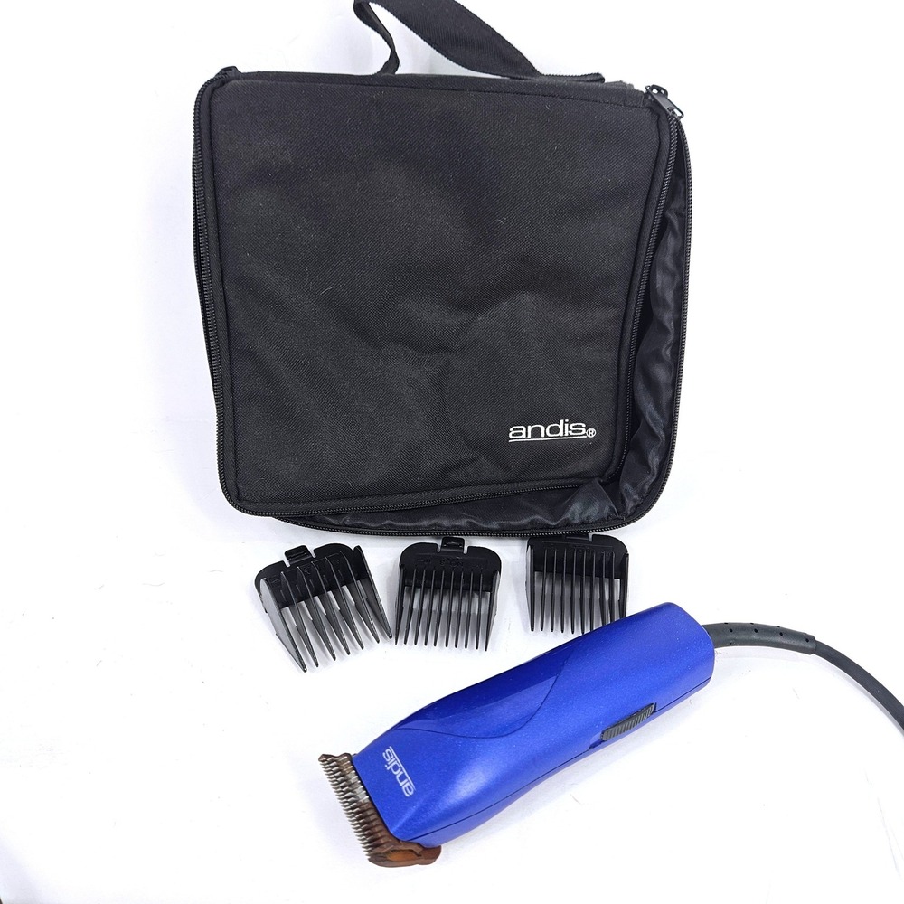 Andis MBG2 Pro-Pet Clipper Blue Corded Hair Trimmer w Case & 3 Guards easy clip